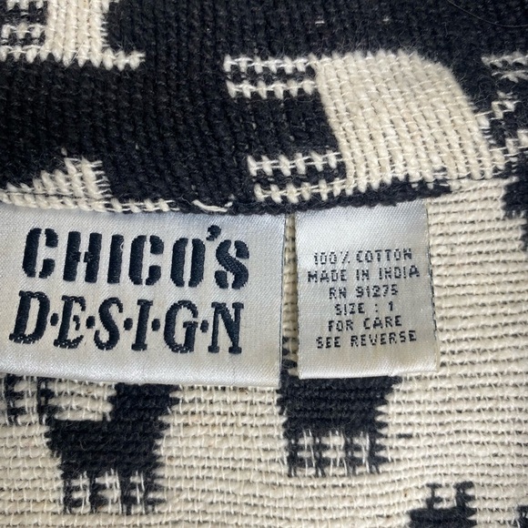 Vintage Women’s Chicos Western Moose Mountain Black  Cream Button Up Jacket Sz M - Picture 7 of 8